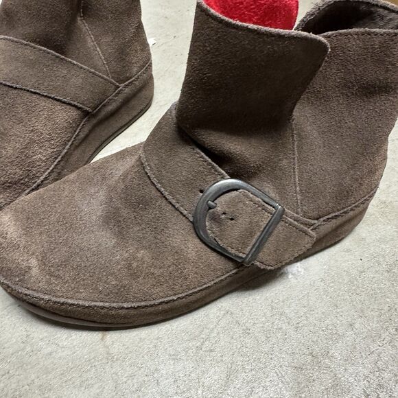 Fitflop Dash Suede Ankle Boots Womens Size 7 EUR 38 Chocolate Brown Leather - Picture 2 of 9